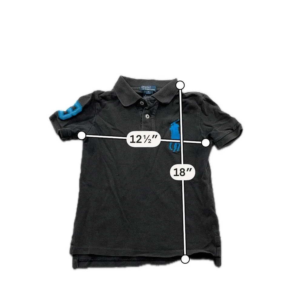 Polo Ralph Lauren Polo Shirt Big Pony Number 3 Black Blue Kids Size 6